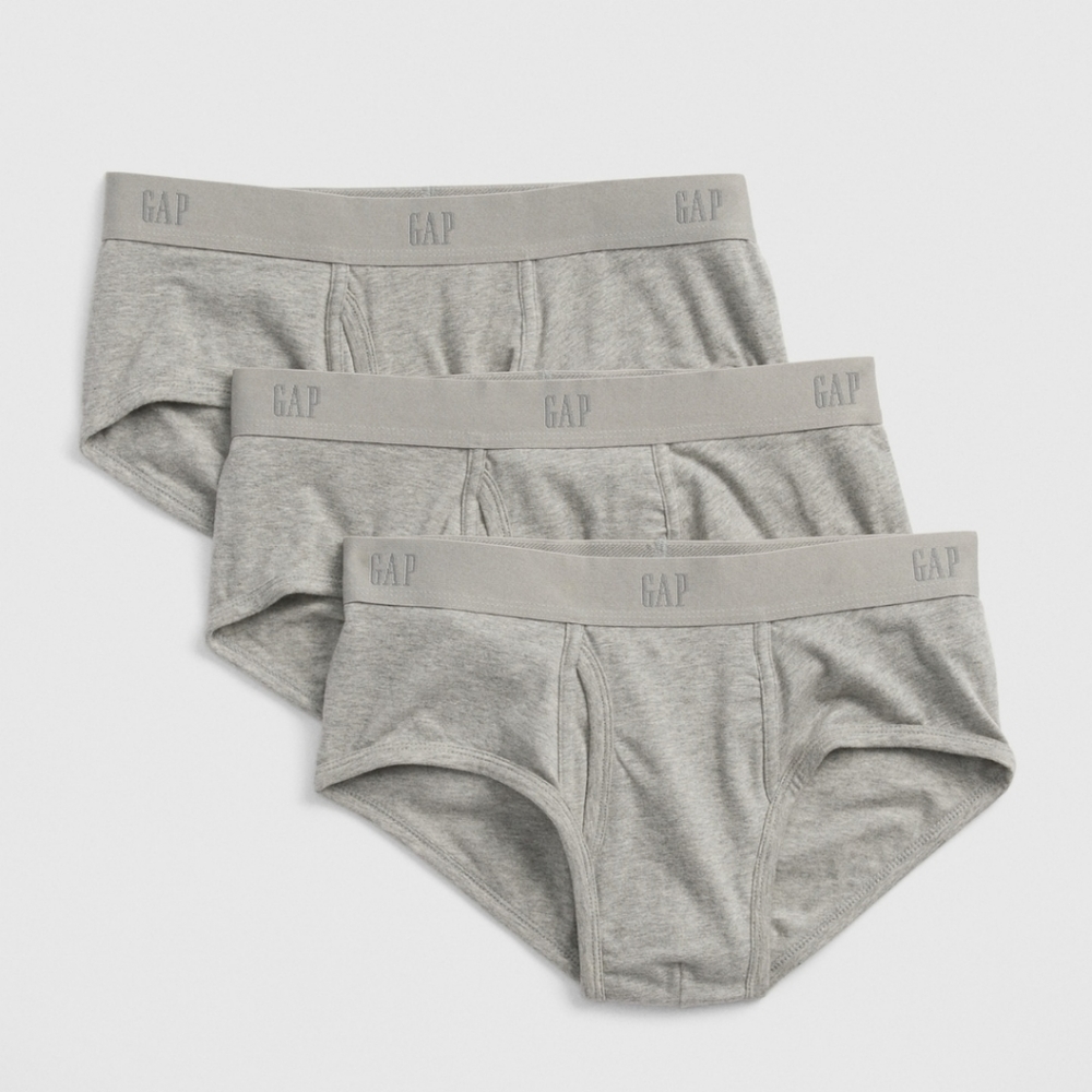 GAP XL Basic Briefs (3-Pack) x 2 pkgs Grey Gray Brand NEW in Package